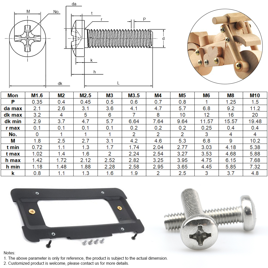 Tornillo de máquina de cabeza plana Phillips SS304 SS316