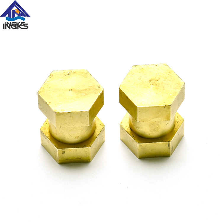 Barril de inserción de latón con cabeza hexagonal y cuerpo ranurado