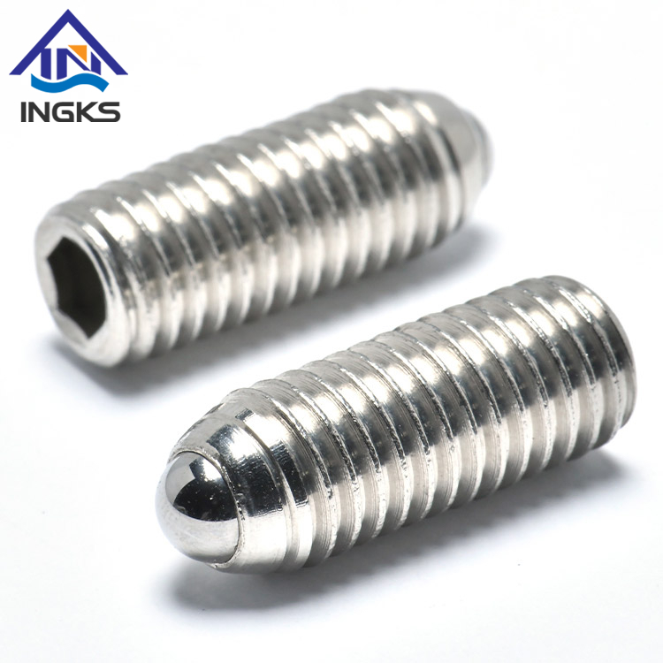 Émbolo de resorte de bola con casquillo hexagonal, tornillo de pasador con resorte de acero inoxidable