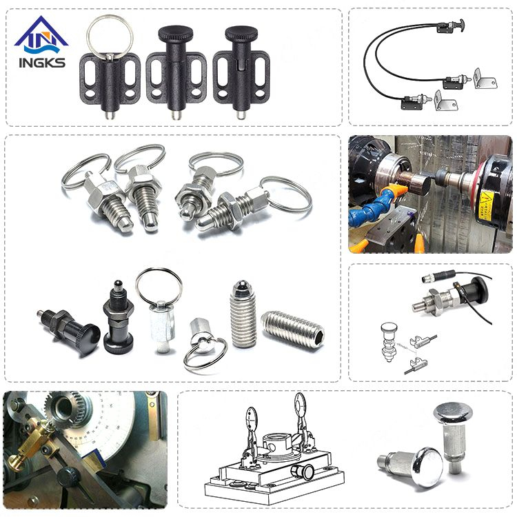 Émbolo del tornillo de indexación del tirador IKS417 con pasador del émbolo de placa de brida de acero