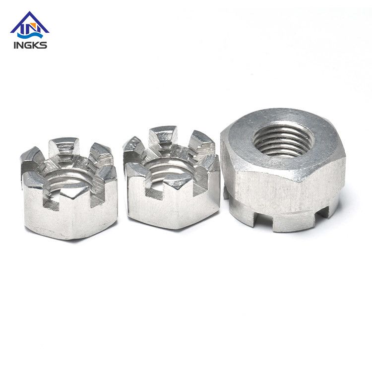 Acero inoxidable 304 316 Tuerca almenada hexagonal ranurada DIN935 