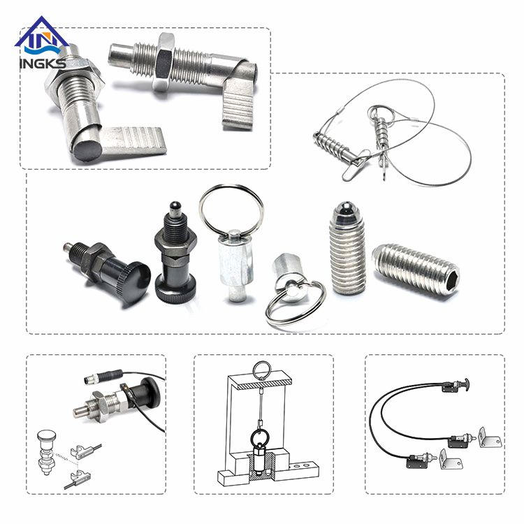  Émbolo de indexación de perilla de tracción con mango en T de acero al carbono de acero inoxidable IKS431